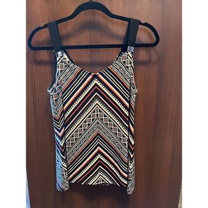 White House Black Market TankTop Shirt Size M - Black, Orange and White